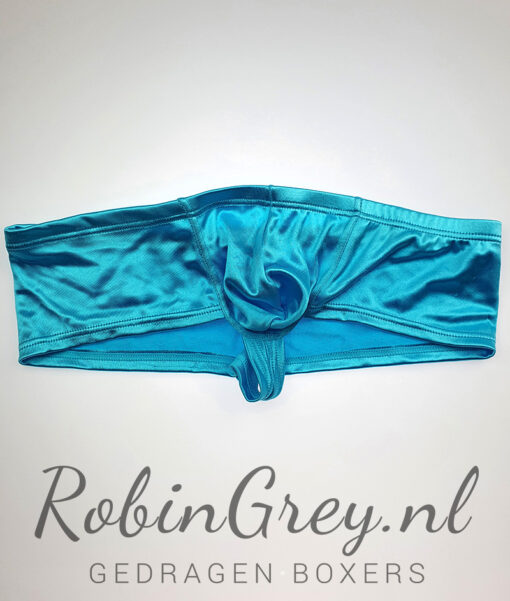 Glanzende gigolo slip turquoise