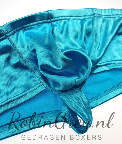 Glanzende gigolo slip turquoise - Afbeelding 2