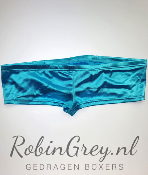 Glanzende gigolo slip turquoise - Afbeelding 3