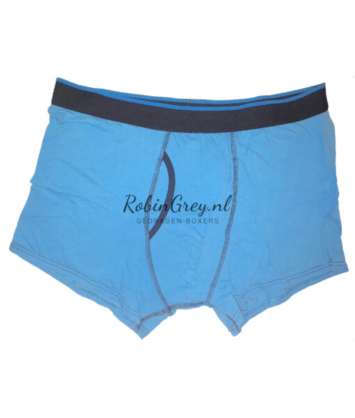Blauwe gedragen boxer