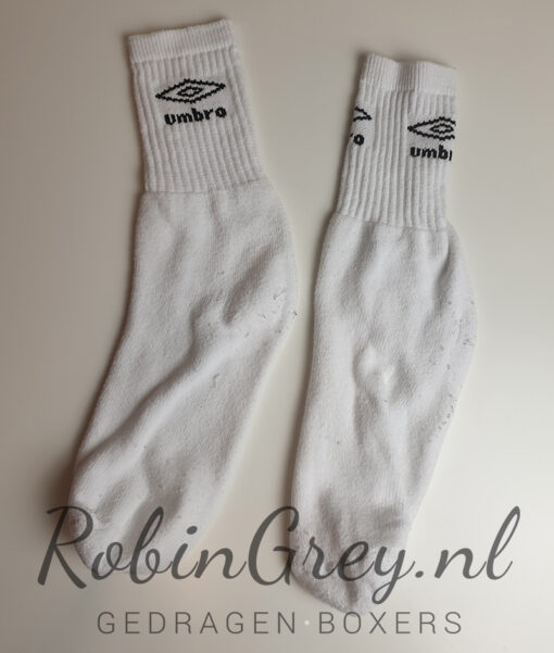 Oude gedragen sportsokken Umbro