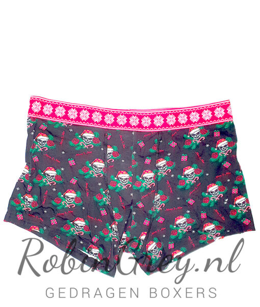 Merry X-Mas boxer met skelettenkoppen