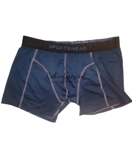 Donkerblauwe Sportswear boxer van gladde stof