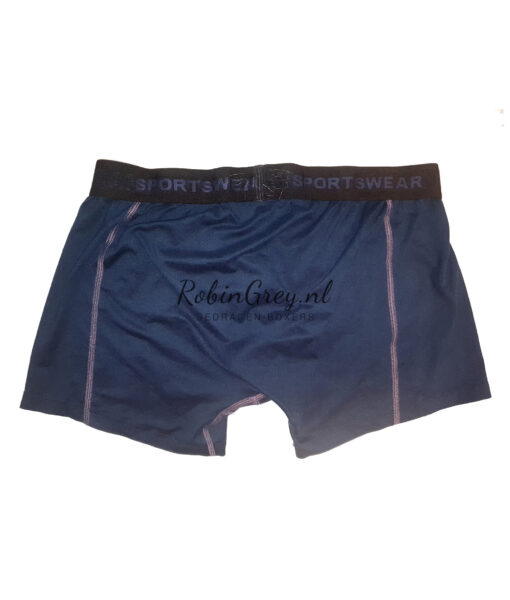 Donkerblauwe Sportswear boxer van gladde stof - Afbeelding 2