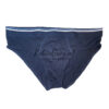 Gedragen slip zwart met blauw gestreepte rand