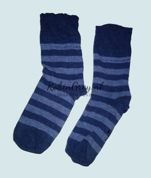 Blauw gestreepte sokken