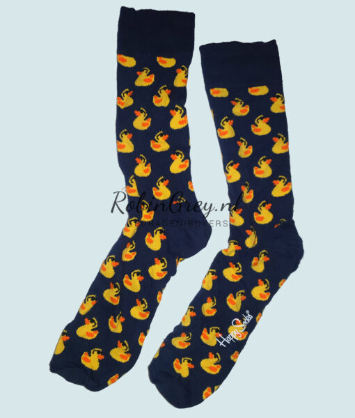 Gedragen Happy socks met badeendjes
