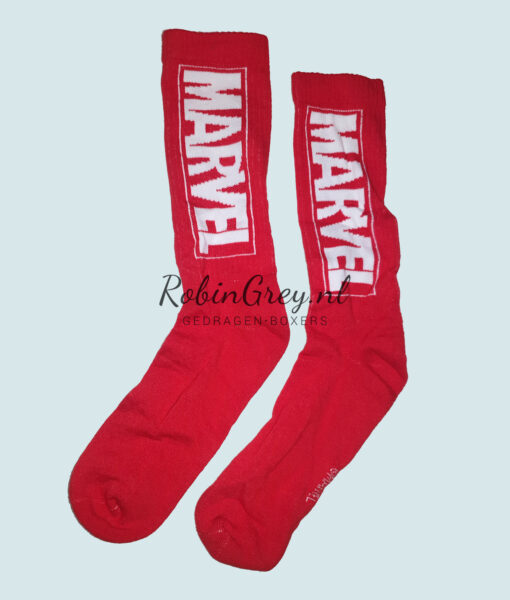 Gedragen Marvel sokken rood