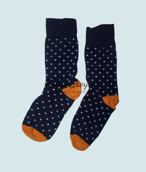 Gedragen sokken blauw met stippen