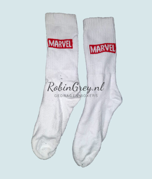 Gedragen sportsokken van Marvel wit