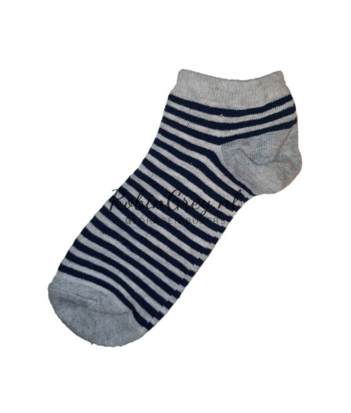 Grijs blauw gestreepte enkelsok