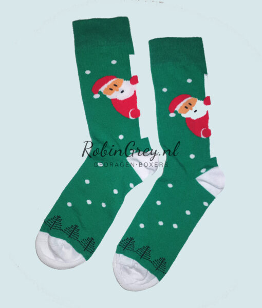 Groene gedragen kerst sokken