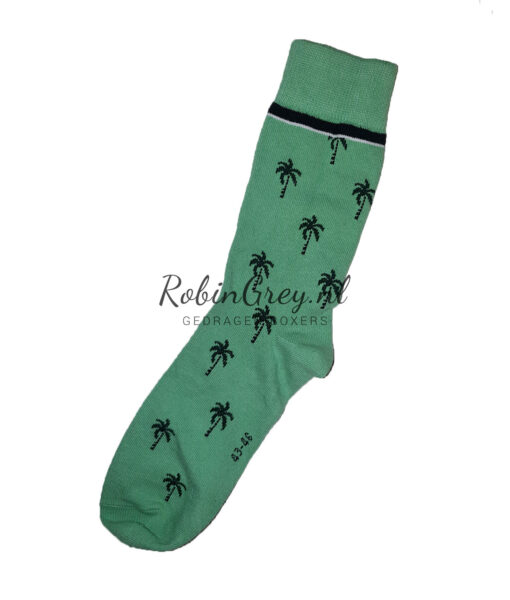 Groene sok met palmbomen