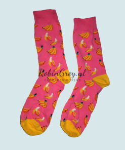 Roze sokken met bananen