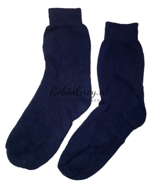 Warme gedragen huissokken blauw
